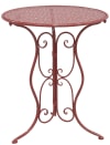 Table ronde en métal rouge