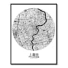 Affiche Shanghai Carte ronde 40x50