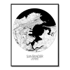 Póster santander mapa redondo 40x50