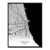 Póster chicago mapa en b&n 40x50
