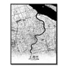 Póster shanghai mapa en b&n 40x50