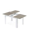 Table extensible effet bois 140/190x90 cm chêne gris et blanc