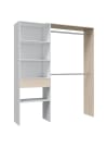 Grande Armoire effet bois beige, blanc 158x40 cm