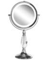 Miroir de table en métal argenté 37x18