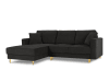 Canapé d'angle 4 places en tissu structuré noir