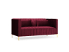 Canapé 2 places en velours rouge foncé