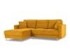 Canapé d'angle 4 places en tissu structuré jaune