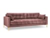 4-Sitzer Sofa aus Samt, rosa