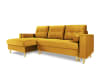 Canapé d'angle 4 places en velours jaune