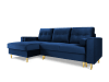 Canapé d'angle 4 places en velours bleu roi