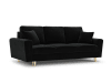 Sofá cama con baúl de almacenaje 3 plazas de terciopelo negro
