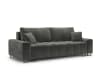 3-Sitzer ausklappbares Sofa mit Bettkasten aus Samt, grau