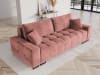 3-Sitzer ausklappbares Sofa mit Bettkasten aus Samt, rosa