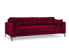 4-Sitzer Sofa aus Samt, rot