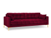 Canapé 4 places en tissu velours rouge