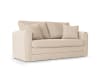 2-Sitzer ausklappbares Sofa aus strukturiertem Stoff, leichtes beige