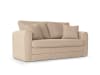 2-Sitzer ausklappbares Sofa aus strukturiertem Stoff, beige