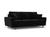 3-Sitzer ausklappbares Sofa mit Bettkasten aus Samt, schwarz