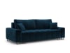 3-Sitzer ausklappbares Sofa mit Bettkasten aus Samt, königsblau