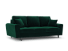 3-Sitzer ausklappbares Sofa mit Bettkasten aus Samt, flaschengrün