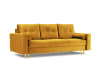 Sofá cama con baúl almacenaje 3 plazas terciopelo amarillo