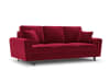 3-Sitzer ausklappbares Sofa mit Bettkasten aus Samt, rot