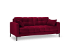 Canapé 3 places en tissu velours rouge