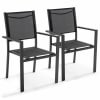 Set di 2 sedie da giardino in alluminio e textilene nero