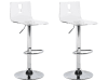 Set de 2 chaises de bar transparentes blanches