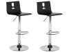 Set de 2 chaises de bar transparentes noires