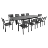Salon de jardin table 180/300cm en aluminium anthracite