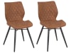 Lot de 2 chaises en tissu marron