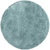 Tapis cosy rond à poils longs bleu turquoise 160x160cm