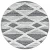 Tapis bohème rond à relief blanc et gris 80x80cm