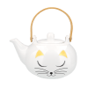 Asiatische Teekanne  - White Cat - grès - 13 x 21 x 15 cm