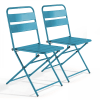 Set di 2 sedie da giardino pieghevoli in metallo blu pacifico