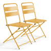 Set di 2 sedie da giardino pieghevoli in metallo giallo