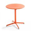 Tavolo da giardino rotondo bistro reclinabile in acciaio arancione