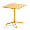 Table de jardin carrée bistro inclinable en acier jaune
