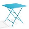 Tavolo da giardino pieghevole quadrato in acciaio blu