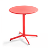 Table de jardin ronde bistro inclinable en acier rouge