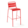 Chaise haute en métal rouge