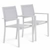 Set aus 2 Outdoor-Sesseln aus Aluminium und Textylen Weiß