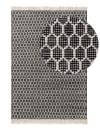 Alfombra de exterior & interior de poliéster blanco y negro de 200x300 cm