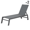Set di 2 sedie a sdraio in alluminio in textilene antracite e grigio