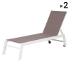 Set di 2 sedie a sdraio in alluminio bianco e textilene tortora