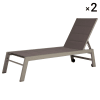 Set di 2 sedie a sdraio in alluminio e textilene color tortora