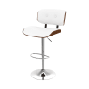 Chaise de bar réglable en PU blanc 69/91 cm