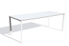 Table de jardin 8 places en aluminium laqué et peinture Epoxy blanc