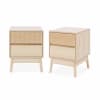 Set di 2 comodini con 2 cassetti legno